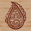 A detailed, ornate paisley shape, ideal for use as vector art in various design projects.