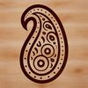 A stylized ornate paisley shape, suitable for use as clip art in various digital design applications.