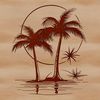 Tropical Oasis Palms A single palm tree stands tall in a serene tropical landscape.