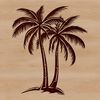 Swaying Palm Trees Vector Graphic Vector illustration of tall palm trees swaying in the breeze, suitable for digital and print projects.