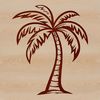 Lush Green Palm Leaf Design A stylized illustration of a palm tree with lush green leaves and a sturdy trunk, suitable for vector art designs.