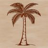 Palm Tree Illustration Vector Graphics A stylized illustration of a palm tree in a vector format, suitable for various design applications.