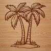 Free Palm Tree Clip Art Illustration Illustration of palm trees in a tropical setting, suitable for vector art projects.