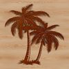 Beachside Oasis Palm Tree Icon A single palm tree standing tall on a sandy beach under a clear blue sky.