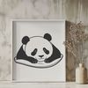 Cute Sleeping Animal SVG Design A sleeping wild animal, the giant panda, depicted in a simple vector design.