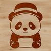 Cute Panda Wearing a Hat A cute and cuddly panda bear wearing a hat in a playful pose.