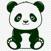 An editable digital clip art design featuring a single panda animal.