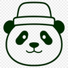 Panda Wearing a Fancy Hat Illustration A digital illustration of a wild panda wearing a hat, created in vector format.