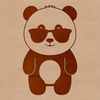 Vector Panda with Trendy Specs A cartoon-style panda bear wearing trendy sunglasses, designed as vector art.