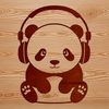 Playful Panda Face Illustration A close-up illustration of a panda's face with headphones on, highlighting its unique and playful personality.