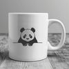 Wildlife Illustration - Panda Peek A illustration of a curious panda peeking out from behind a tree.