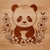 Wild Panda Floral Design SVG A stylized illustration of a wild panda in a floral setting.