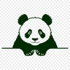 Cartoon Panda Silhouette A cartoon panda peeking out from behind a tree, created as a vector design suitable for various cutting machines.