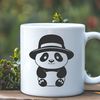 Cute Panda in a Charming Hat A cute black and white panda wearing a hat, depicted as a digital vector illustration.