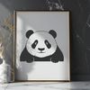 An SVG vector graphic of a cute and cuddly panda bear.