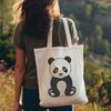 Cute Black and White Panda Illustration A digital illustration of a black and white panda in a playful pose.