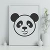 Cute Panda Vector Graphic A black-and-white panda bear in a simple vector design.