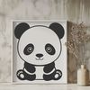Free Panda Bear Graphic Design Image A black and white illustration of a panda bear, suitable for vector graphic design.