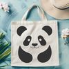 Black Outline Panda Clip Art Design A simple illustration of a wild panda in a black outline style.