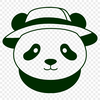 Black and white panda illustration in vector format