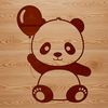 Wild Black and White Panda Illustration A vector graphic representation of a wild animal, a panda, in black lines.