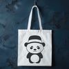 Stylized Panda in a Hat A stylized digital illustration of a panda wearing a hat, created as a vector graphic.