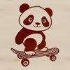 Black and White Panda Vector Graphic A black and white panda character in a casual, relaxed pose, suitable for various creative projects.