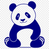 A single illustration of a panda in a black outline style.