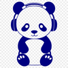 Playful Panda in Headphones Vector Art A cartoon illustration of a wild animal, specifically a panda wearing headphones, created as a vector graphic.