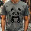 Heartful Panda Vector Art A stylized illustration of a panda with heart patterns incorporated into its fur.