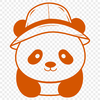 Cute Panda in a Hat SVG Design A cute black and white panda wearing a hat, designed as a vector graphic.
