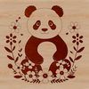 Asian Giant Panda Illustration Close-up illustration of a wild Asian giant panda in a naturalistic setting.