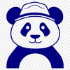 Adorable Panda in a Chapeau A cartoon illustration of a black and white panda wearing a hat.