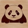 A stylized illustration of a wild panda in a minimalist design.