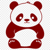 Panda Illustration in Vector Form A realistic illustration of a panda, depicted in vector form with bold lines and simple shapes.