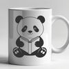 Wild Panda in a Reading Nook A cartoon illustration of a wild animal, specifically a panda, engaging in a leisure activity.