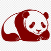 Sleeping Panda Vector Art A cartoon illustration of a sleeping panda in its natural habitat, featuring a simple vector design.