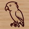 Whimsical Bird Line Art A simple line drawing of a colorful parrot with expressive features.