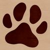 Paw silhouette as a scalable clip art illustration.