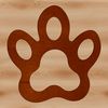 Animal Paw Print Design Elements Vector illustration of a single animal paw print with intricate details for digital design or craft projects.