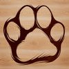 A digital illustration of an animal paw print made with vector graphics.
