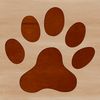 Whimsical Pet Paw Print Design SVG graphic of a single pet paw impression made from animal fur.