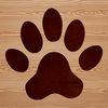 Animal Paw Print Graphics Graphic representation of an animal's paw print made up of simple geometric shapes.