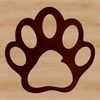 Animal paw print design in vector format for graphic use.