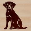 Sitting Labrador Graphic A sitting Labrador Retriever in vector format, suitable for various design applications.