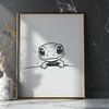 Colorful Amphibian Friend A colorful salamander peeking out from behind a leafy plant, created as vector art.