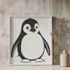 Vector Bird Illustration - Penguin Design A simple illustration of a penguin standing on ice, suitable for vector design.