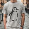 A stylized illustration of a penguin, designed as vector art for digital use.