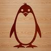 Black and White Penguin Clip Art A cartoon penguin figure in black and white lines, suitable for vector art design.