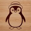 Penguin in a Hat SVG Illustration A stylized illustration of a penguin wearing a hat, suitable for commercial or personal use in vector design projects.